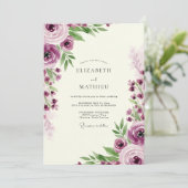 Invitation Plum Enchanting Romantic Wedding (Debout devant)