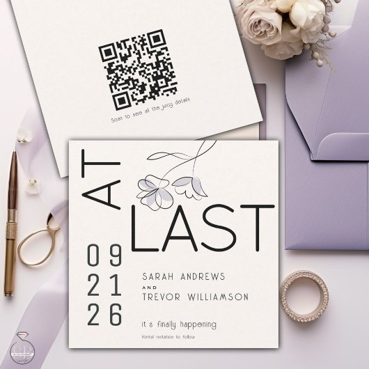 Invitation Plum et buff Floral moderne et amusant