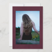 Invitation Plum et marine Fête de la vie en fleurs Photo (Dos)