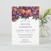 Invitation Plum et Orange Peony Bachelorette Party (Debout devant)