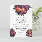 Invitation Plum et Orange Peony Mariage Couples Douche (Debout devant)