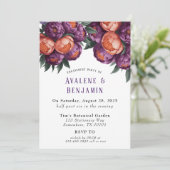 Invitation Plum et Orange Peony Party (Debout devant)
