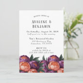 Invitation Plum et Orange Peony Wedding shower (Debout devant)