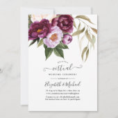 Invitation Plum et Pastel Violet Floral Mariage virtuel (Devant)