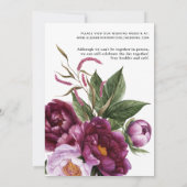 Invitation Plum et Pastel Violet Floral Mariage virtuel (Dos)