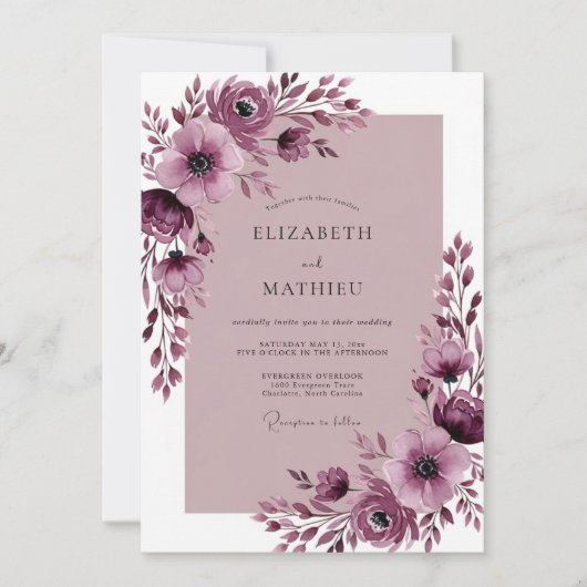 Invitation Plum Exquisite Spring Wedding (Devant)