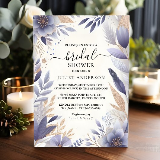 Invitation Plum Fall Été Lavande Fête des mariées Sage