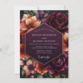Invitation Plum Floral Dusk Wedding (Devant)