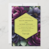 Invitation Plum Floral Opulence Wedding (Devant)