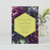 Invitation Plum Floral Opulence Wedding (Debout devant)