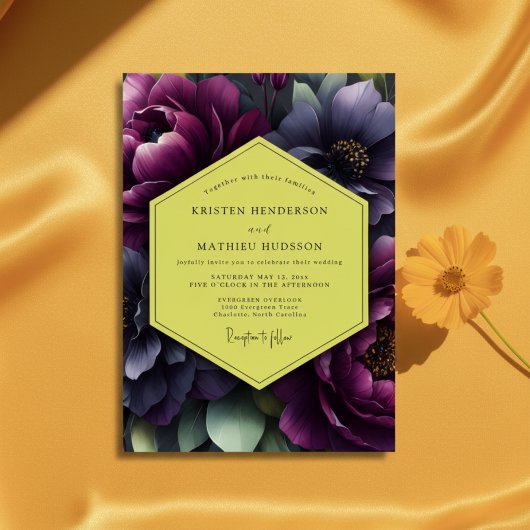 Invitation Plum Floral Opulence Wedding