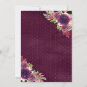 Invitation Plum Floral Papillon Marine Blue Gold Quinceanera (Dos)