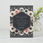 Invitation Plum Floral Romance Wedding (Debout devant)