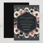 Invitation Plum Floral Romance Wedding (Devant / Derrière)
