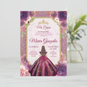 Invitation Plum Floral Rose fille Charra Mis province (Debout devant)