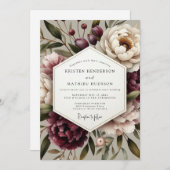 Invitation Plum Floral Whisper Wedding (Devant / Derrière)