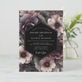 Invitation Plum Gothic Blossom Wedding (Debout devant)