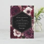 Invitation Plum Gothic Flora Wedding (Debout devant)