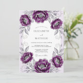 Invitation Plum Graceful Botanical Wedding (Debout devant)