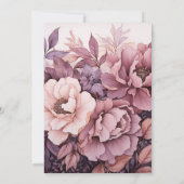 Invitation Plum, Grey, cuivre et Dusty Rose Mariage floral (Dos)