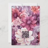 Invitation Plum, Grey, cuivre et Dusty Rose Mariage floral (Dos)