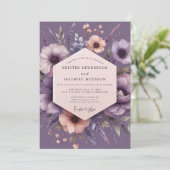 Invitation Plum Impressionist Flora Wedding (Debout devant)