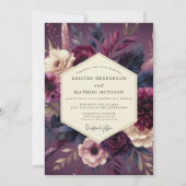 Invitation Plum Lush Botanical Romance Wedding (Devant)