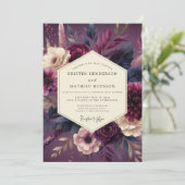 Invitation Plum Lush Botanical Romance Wedding (Debout devant)