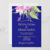 Invitation Plum marine aquarelle été mariage floral (Devant)