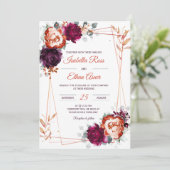 Invitation Plum, mauve et Mariage orange personnalisés (Debout devant)