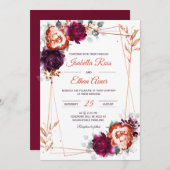 Invitation Plum, mauve et Mariage orange personnalisés (Devant / Derrière)