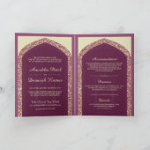 Invitation Plum Mauve Rose Or tout en un Mariage indien (Intérieur)