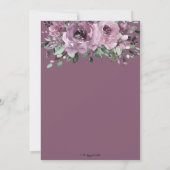 Invitation Plum mauve rustique violet Mariage de verdure fleu (Dos)