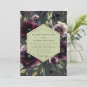 Invitation Plum Moody Bloom Wedding (Debout devant)