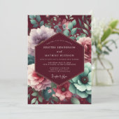 Invitation Plum Moody Bloom Wedding (Debout devant)