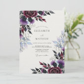 Invitation Plum Moody Thistle Winter Wedding (Debout devant)