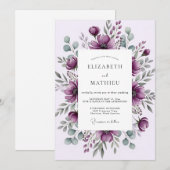 Invitation Plum Moody Winter Wedding (Devant / Derrière)