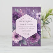 Invitation Plum Mystical Bloom Wedding (Debout devant)