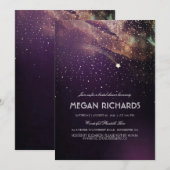 Invitation Plum Night Gold Shoot Star Fête des mariées (Devant / Derrière)