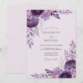 Invitation Plum Noble Spring Wedding (Devant / Derrière)