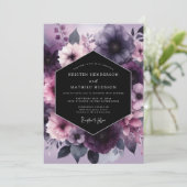Invitation Plum Nocturnal Bloom Wedding (Debout devant)