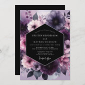 Invitation Plum Nocturnal Bloom Wedding (Devant / Derrière)