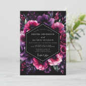Invitation Plum Nocturne Bloom Wedding (Debout devant)
