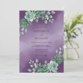 Invitation Plum Ornate Succulent Wedding (Debout devant)