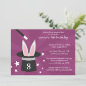 Invitation Plum Peek-a-Boo Rabbit Personnalisé Magie Annivers (Debout devant)