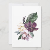 Invitation Plum pourpre Boho Mariage floral tropical (Dos)
