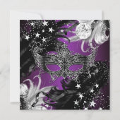 Invitation Plum pourpre Étincelle Magique Nuit Mascarade (Dos)