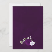 Invitation Plum profond violet & Lavender Boho Rose Mariage (Dos)