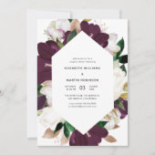 Invitation Plum profonde et printemps blanc Couples floraux D (Devant)