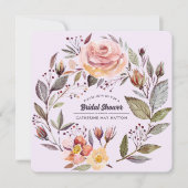 Invitation Plum Purple Automne Floral Bridal Douche Invitatio (Devant)